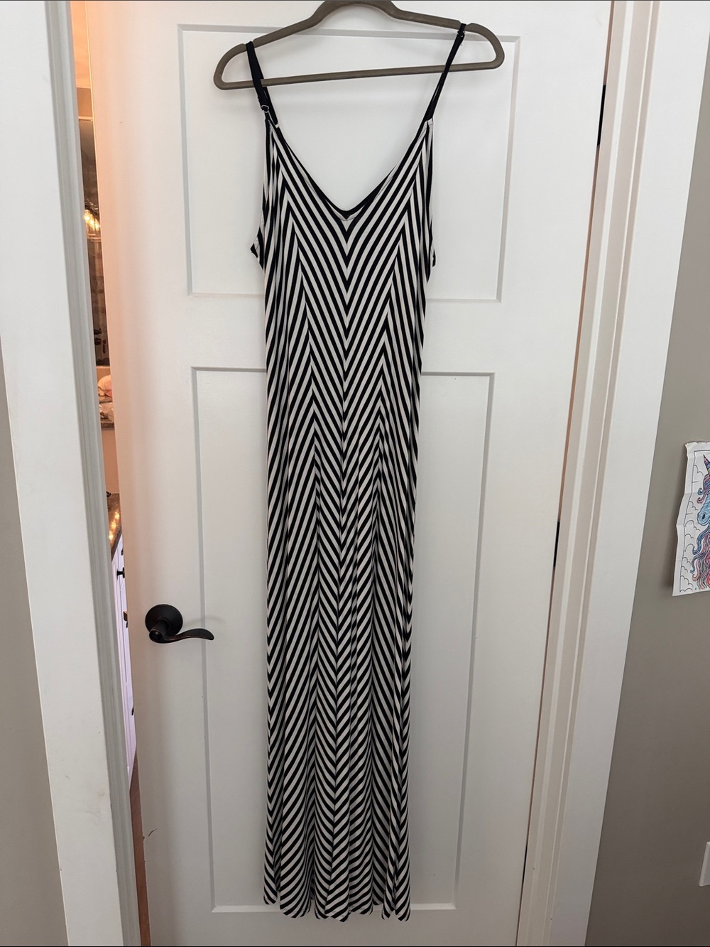 Mossimo Supply Co. Black and White Chevron Maxi Slip Dress